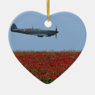 Adorno De Cerámica Spitfire y amapolas