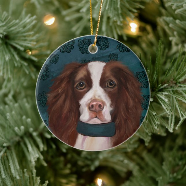 Adorno De Cerámica Springer Spaniel Inglés     (Árbol)