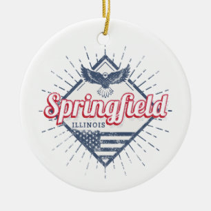 Adorno De Cerámica Springfield City Illinois Estados Unidos