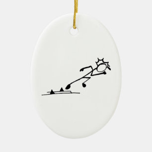 Adorno De Cerámica Sprinter Stickman Track and Field