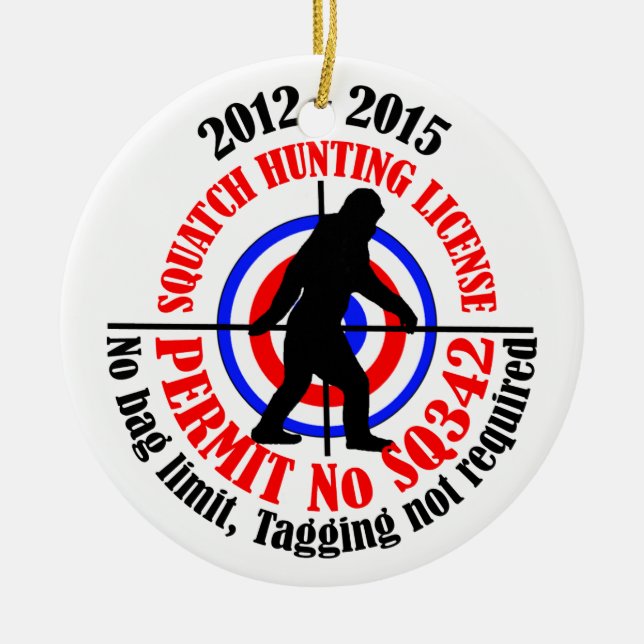 Adorno De Cerámica squatch hunting permit (Frente)