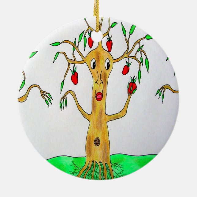 Adorno De Cerámica Sr. Appletree Christmas Ornament (Atrás)