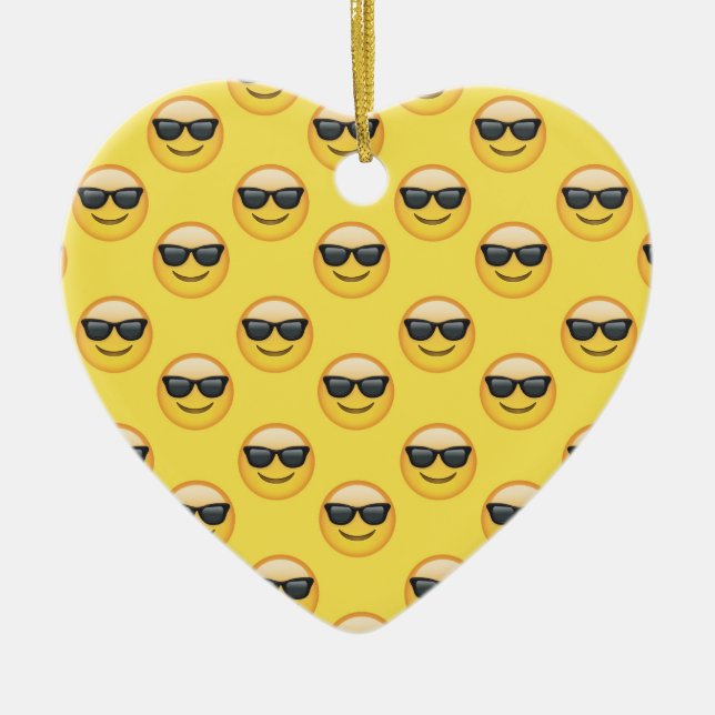 Adorno De Cerámica Sr. Cool Sunglasses Emoji (Frente)