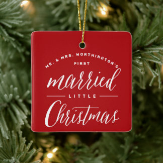 Adorno De Cerámica Sr. y Sra. Casada Pequeños Navidades Boda de vacac