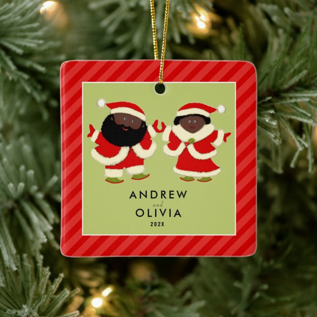 Adorno De Cerámica Sr. y Sra. Navidades Colectible (Árbol)