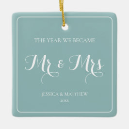 Adorno De Cerámica Sr. y Sra. Simple Minimalista Azul Nueva Pareja