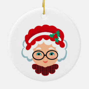 Adorno De Cerámica Sra. Santa Claus