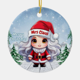 Adorno De Cerámica Sra. Santa Claus 🤶🎄