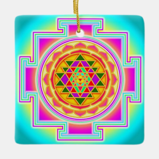 Adorno De Cerámica Sri Yantra (Anverso)