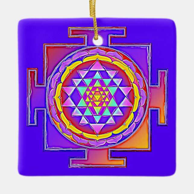 Adorno De Cerámica Sri Yantra - Hinduism Symbol Design 1 (Anverso)