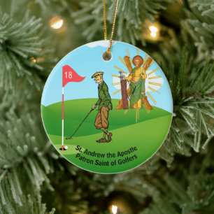 Adorno De Cerámica SS. Andrés y Judas con 2 Golfistas Masculinos