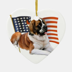 Adorno De Cerámica St Bernard todo americano