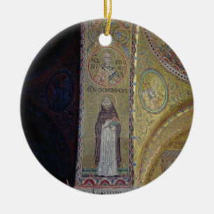 Adorno De Cerámica St Dominic y San Nicolás, mosaico en el atrio