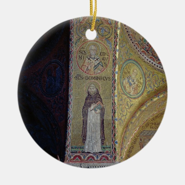 Adorno De Cerámica St Dominic y San Nicolás, mosaico en el atrio (Frente)