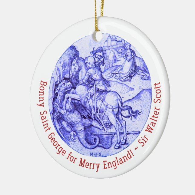 Adorno De Cerámica St. George Slay Dragon Personalizado Británico (Izquierda)
