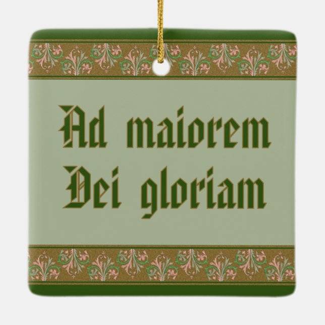 Adorno De Cerámica St. Ignatius Loyola (BK 050; Latin Motto) (Reverso)