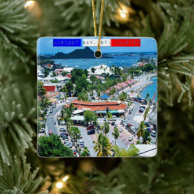Adorno De Cerámica St. Maarten - Bahía Marigot (Árbol)