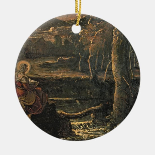 Adorno De Cerámica St Mary de Egipto en el desierto (Frente)