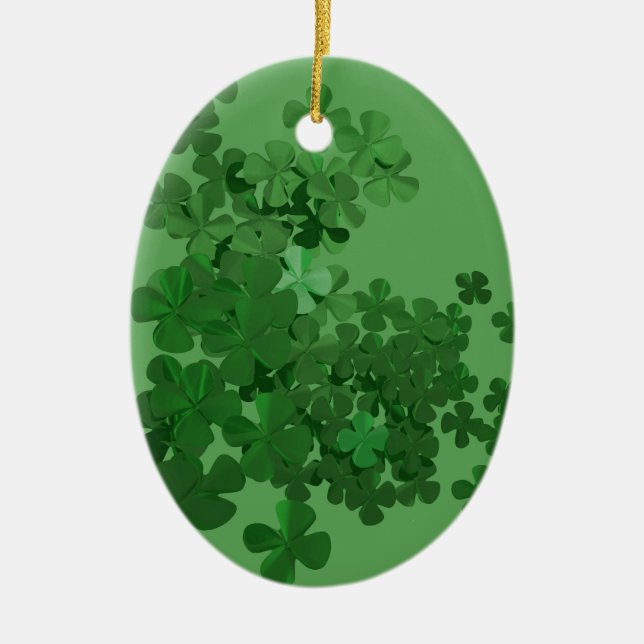 Adorno De Cerámica St. Patrick's Day Shamrock (Frente)