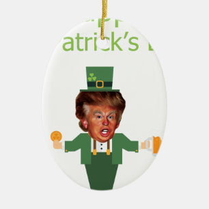 Adorno De Cerámica st patricys trump leprechaun