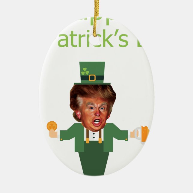 Adorno De Cerámica st patricys trump leprechaun (Frente)