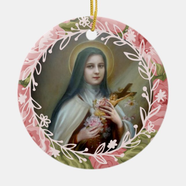 Adorno De Cerámica St. Teresa del crucifijo infantil de los rosas de (Frente)