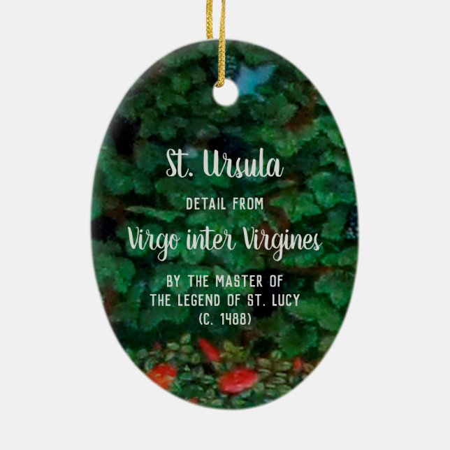 Adorno De Cerámica St. Ursula Reading (detalle; M 070) (Atrás)