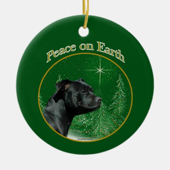 Adorno De Cerámica Staffordshire Bull Terrier Peace (Frente)