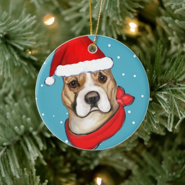 ADORNO DE CERÁMICA STAFFORDSHIRE TERRIER (Árbol)