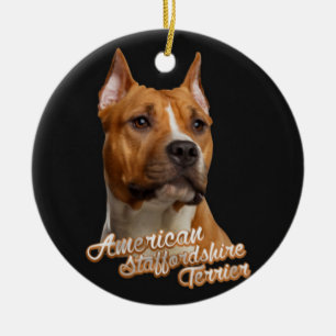 Adorno De Cerámica Staffordshire Terrier americano - Amstaff