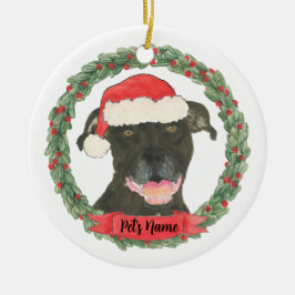 Adorno De Cerámica Staffy de Pitbull negro personalizado