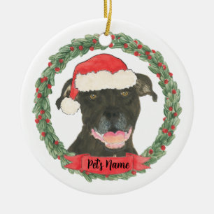 Adorno De Cerámica Staffy de Pitbull negro personalizado