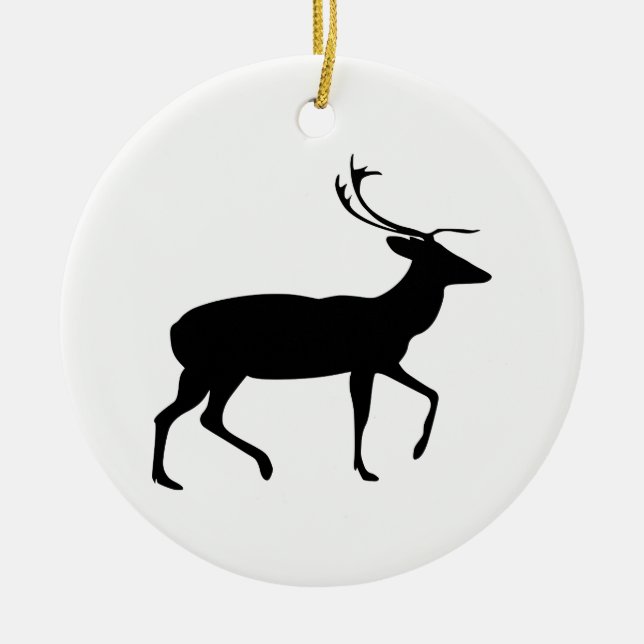 Adorno De Cerámica Stag Silhouette (Frente)