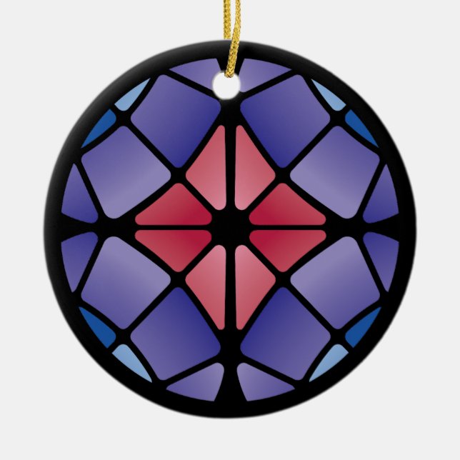 Adorno De Cerámica Stained Glass (Radial - Midnight) (Frente)