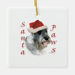 Adorno De Cerámica Standard Schnauzer Santa Paws
