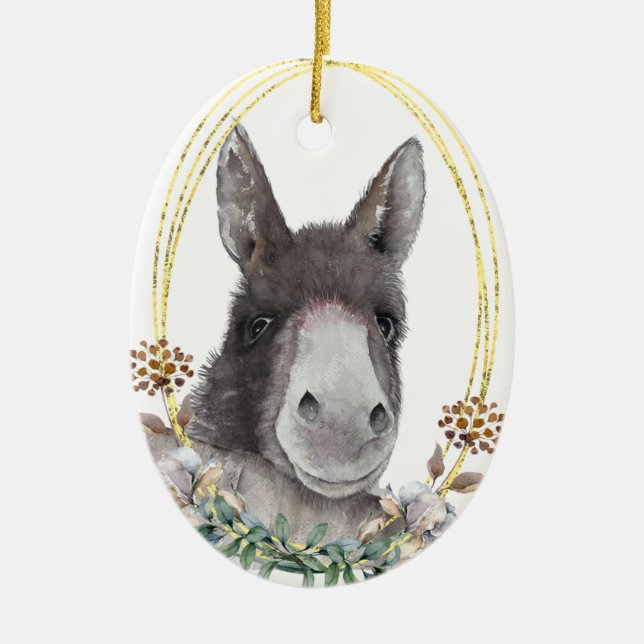 Adorno De Cerámica Stanley el burro de los Navidades (Frente)