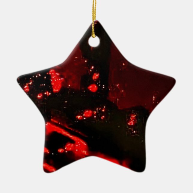 Adorno De Cerámica Star dark abstract ornament from recycled plastic (Frente)