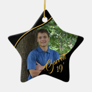 Adorno De Cerámica Star Graduate Gold y Black with Year