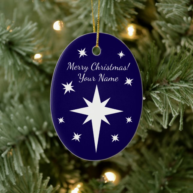 Adorno De Cerámica Star of Bethlehem personalized Christmas ornament (Árbol)