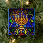 ADORNO DE CERÁMICA STAR OF DAVID AND MENORAH HOLIDAY ORNAMENT<br><div class="desc">FOTO</div>