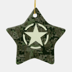 Adorno De Cerámica Star Stencil Digital Woodland