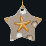 Adorno De Cerámica Starfish and Seashells Beach regalo<br><div class="desc">Starfish and Seashells Beach regalo</div>