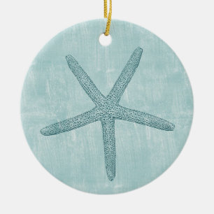 Adorno De Cerámica Starfish Beach Blue