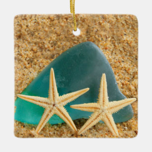 Adorno De Cerámica Starfish Y Seaglass
