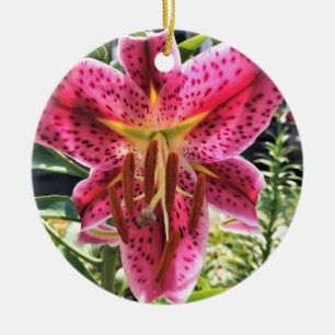 Adorno De Cerámica Stargazer Lily Flower