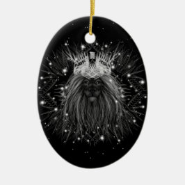 Adorno De Cerámica Starlight Lion with Crown Monogram