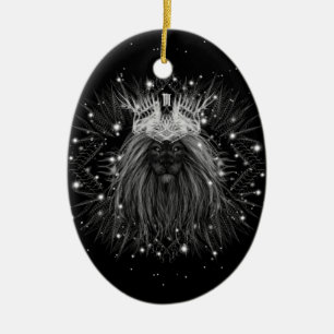 Adorno De Cerámica Starlight Lion with Crown Monogram