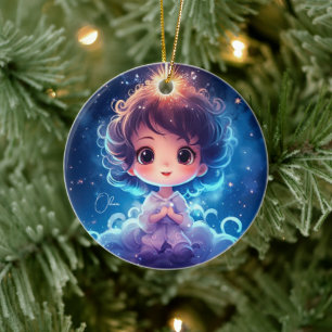 Adorno De Cerámica Starry Little Princess Nighttime Girly Personaliza