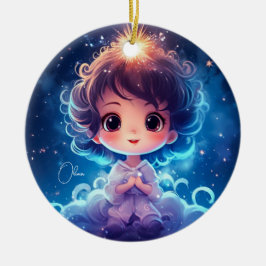 Adorno De Cerámica Starry Little Princess Nighttime Girly Personaliza