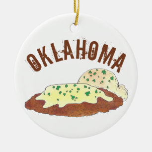 Adorno De Cerámica State Pride Oklahoma OK Chicken Fried Steak